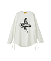 HYSTERIC GLAMOUR HEAVEN TONIGHT オーバーサイズTシャツ ヒステリックグラマー トップス カットソー・Tシャツ ホワイト ブラック【送料無料】