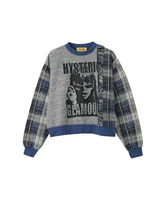 HYSTERIC GLAMOUR MAXIMUM ROCKジャカード ショート丈スウェット ヒステリックグラマー トップス スウェット・トレーナー ネイビー グリーン ブラウン【送料無料】