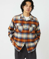 JOURNAL STANDARD relume PENDLETON / ペンドルトン 別注コットンシャギー オープンカラーシャツ ジャーナル スタンダード レリューム トップス シャツ・ブラウス オレンジ グレー ネイビー レッド【送料無料】