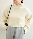 【SALE／30%OFF】U by SPICK&SPAN ハイネックショートニットプルオーバー ユーバイスピックアンドスパン トップス ニット ホワイト ブラウン【送料無料】