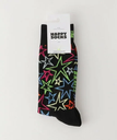 UNITED ARROWS green label relaxing ＜Happy Socks＞メガ スター ソックス ユナイテッドアローズ グリーンレーベルリラクシング 靴下・レッグウェア 靴下 ブラック