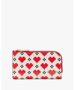 kate spade new york デヴィン ピクセル ハート スモール スリム バイフォールド ウォレット ケイトスペードニューヨーク 財布・ポーチ・ケース 財布【送料無料】