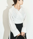 Spick & Span 《追加予約》クロップドカシュクールシャツ スピックアンドスパン トップス シャツ・ブラウス ホワイト【送料無料】