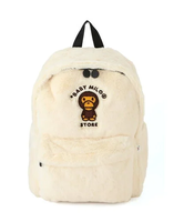 A BATHING APE BABY MILO FAUX FUR MEDIUM BACKPACK ア ベイシング エイプ バッグ リュック・バックパック ホワイト【送料無料】