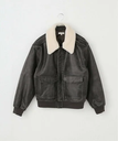 U by SPICK&SPAN 【GLOWNY/グロウニー】 AIR FORCE LEATHER JACKET ユーバイスピックアンドスパン ジャケット・アウター ライダースジャケット ブラック【送料無料】