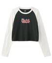 X-girl ROUGH MILLS LOGO RAGLAN L/S BABY TEE 【X-girl】 エックスガール トップス カットソー・Tシャツ グレー ホワイト【送料無料】