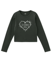 X-girl BARBED WIRE HEART L/S BABY TEE 【X-girl】 エックスガール トップス カットソー・Tシャツ グレー ホワイト【送料無料】