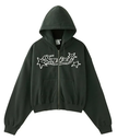 X-girl X-girl STAR LOGO ZIP UP HOODIE 【X-girl】 エックスガール トップス パーカー・フーディー ブラック ブルー カーキ【送料無料】