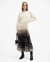 【SALE／30%OFF】ALLSAINTS (W)CELILIA PLEAT DRESS オールセインツ ワンピース・ドレス ドレス ベージュ【送料無料】