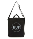 HUF FINE PRINT 2WAY TOTE BAG / HUF トートバッグ ハフ バッグ トートバッグ ブラック ホワイト【送料無料】