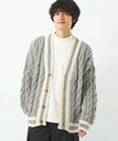 【SALE／50%OFF】UNITED ARROWS green label relaxing 【別注】＜OLDDERBY KNITWEAR＞GLR ケーブル カーディガン ユナイテッドアローズ アウトレット トップス カーディガン グレー ブラック【送料無料】