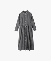 【SALE／30%OFF】To b. by agnes b. WW95 ROBE ギンガムシャツドレス アニエスベー ワンピース・ドレス その他のワンピース・ドレス ブラック【送料無料】