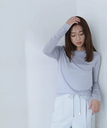 NATURAL BEAUTY BASIC ボートネックシアーカットソー ナチュラルビューティベーシック トップス カットソー・Tシャツ ブルー グレー ホワイト ピンク【送料無料】