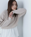 NATURAL BEAUTY BASIC バルーンヘムクロップドニットセット ナチュラルビューティベーシック トップス ニット ベージュ ブラック【送料無料】