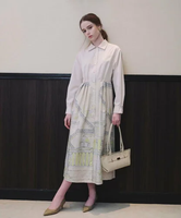 LOULOU WILLOUGHBY 【LOULOU WILLOUGHBY】カテドラルプリントワンピース アルアバイル ワンピース・ドレス シャツワンピース ベージュ ピンク【送料無料】