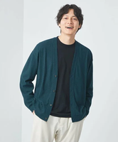 【SALE／50%OFF】UNITED ARROWS green label relaxing ハイツイスト ドビー Vネック カーディガン ユナイテッドアローズ アウトレット トップス カーディガン ブルー ブラック グレー【送料無料】