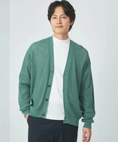 【SALE／50%OFF】UNITED ARROWS green label relaxing アクリル コットン メッシュ Vネック カーディガン ユナイテッドアローズ アウトレット トップス カーディガン ブラック グレー【送料無料】