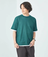 【SALE／40%OFF】UNITED ARROWS green label relaxing メッシュ レイヤード クルーネック Tシャツ ユナイテッドアローズ アウトレット トップス カットソー・Tシャツ ブルー ホワイト グレー【送料無料】