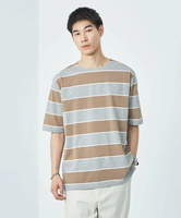 【SALE／40%OFF】UNITED ARROWS green label relaxing パネルボーダー Tシャツ ユナイテッドアローズ アウトレット トップス カットソー・Tシャツ ベージュ ネイビー