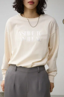 AZUL BY MOUSSY メッセージロゴハクプリントTシャツ アズールバイマウジー トップス カットソー・Tシャツ ホワイト ブラック