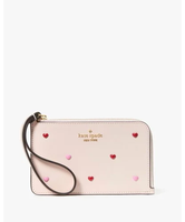 【SALE／60%OFF】kate spade new york ルーシー ハート ピアス スモール L-ジップ リスレット ケイトスペードニューヨーク 財布・ポーチ・ケース 名刺入れ・カードケース ピンク【送料無料】