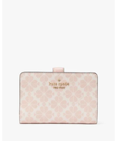 【SALE／60%OFF】kate spade new york スペード フラワー コーテッド キャンバス ミディアム コンパクト バイフォールド ウォレット ケイトスペードニューヨーク 財布・ポーチ・ケース 財布 ピンク【送料無料】