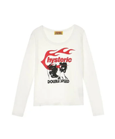 HYSTERIC GLAMOUR HYSTERIC FLAME ON チビTシャツ ヒステリックグラマー トップス カットソー・Tシャツ ホワイト ブラウン ブラック【送料無料】