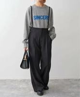 【SALE／30%OFF】Spick & Span ミドルハイサスペンダー付きパンツ スピックアンドスパン パンツ スラックス・ドレスパンツ ブラック ベージュ【送料無料】