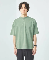 【SALE／30%OFF】UNITED ARROWS green label relaxing 【別注】＜Healthknit＞GLR ヘンリーネック ピグメント 半袖 Tシャツ カットソー ユナイテッドアローズ アウトレット トップス カットソー・Tシャツ グリーン ブラウン【送料無料】