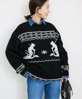 SLOBE IENA BIG SKI KNIT スローブ イエナ トップス ニット ブラック【送料無料】