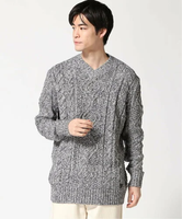 GUESS GUESS/(M)FRANK Vn Cable Sweater ゲス トップス ニット グレー ベージュ【送料無料】