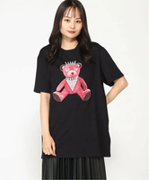 GUESS GUESS/(W)SS Pink Bear New Crew Tee ゲス トップス カットソー・Tシャツ ブラック【送料無料】