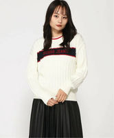 GUESS JEANS GUESS JEANS/(W)Crewneck Ribbed Sweater ゲス トップス ニット ホワイト ネイビー【送料無料】