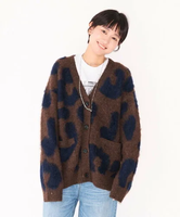 eL 5G Leopard Cardigan ジーナシス トップス カーディガン ブラウン グレー【送料無料】