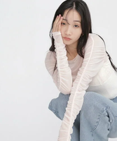 NATURAL BEAUTY BASIC シャーリングシアートップス ナチュラルビューティベーシック トップス カットソー・Tシャツ ピンク ブルー ホワイト【送料無料】