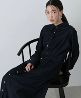 N. Natural Beauty Basic デニムライクロングシャツワンピース エヌ ナチュラルビューティーベーシック* ワンピース・ドレス ワンピース ネイビー ベージュ【送料無料】