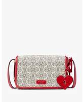 kate spade new york リブ スペード フラワー コーテッド キャンバス スモール フラップ クロスボディ ケイトスペードニューヨーク バッグ ショルダーバッグ レッド【送料無料】