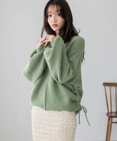 【SALE／19%OFF】LOWRYS FARM ブークレドロストニットプルオーバー ローリーズファーム トップス ニット グリーン グレー ベージュ【送料無料】