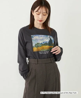 SHIPS Colors SHIPS Colors:THE MET コラボ ゴッホ アート ロンT シップス トップス カットソー・Tシャツ グレー ホワイト【送料無料】