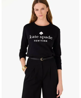 【SALE／60%OFF】kate spade new york KS ロゴ スウェットシャツ ケイトスペードニューヨーク トップス スウェット・トレーナー ブラック【送料無料】