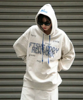 Fishs Eddy 【Fishs Eddy(フィッシュエディ)】裏起毛フーディー【UNISEX】 ニコアンド トップス パーカー・フーディー グレー ブラック ホワイト ブルー【送料無料】