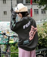 Fishs Eddy 【Fishs Eddy(フィッシュエディ)】裏起毛スウェットプルオーバー【UNISEX】 ニコアンド トップス スウェット・トレーナー グレー ホワイト【送料無料】