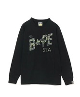 A BATHING APE 1ST CAMO BAPE STA LS TEE ア ベイシング エイプ トップス カットソー・Tシャツ ブラック ホワイト【送料無料】