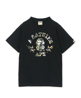 A BATHING APE 1ST CAMO CRAZY STA COLLEGE TEE ア ベイシング エイプ トップス カットソー・Tシャツ ホワイト ブラック【送料無料】