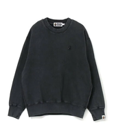 A BATHING APE GARMENT DYE ONE POINT RELAXED FIT CREWNECK SWEATSHIRT ア ベイシング エイプ トップス スウェット・トレーナー グレー レッド【送料無料】