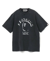 A BATHING APE GARMENT DYE SPRAY PRINT COLLEGE RELAXED FIT TEE ア ベイシング エイプ トップス カットソー・Tシャツ グレー ホワイト ブルー【送料無料】