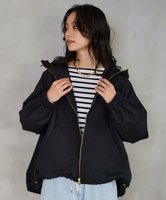 【SALE／20%OFF】BARNYARDSTORM フーディーAラインブルゾン バンヤードストーム ジャケット・アウター ブルゾン・ジャンパー ベージュ ブラック【送料無料】