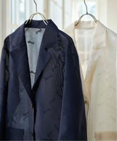 Spick & Span 刺繍オーガンジージャケット スピックアンドスパン ジャケット・アウター テーラードジャケット・ブレザー ホワイト ネイビー【送料無料】