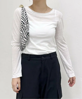 U by SPICK&SPAN 《追加予約》C/NY シアートップス ユーバイスピックアンドスパン トップス カットソー・Tシャツ ブラック ブラウン ブルー【送料無料】