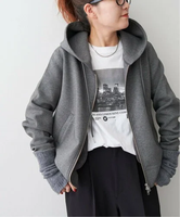 Spick & Span 《追加予約2》ストレッチジップフードパーカー スピックアンドスパン トップス パーカー・フーディー グレー【送料無料】